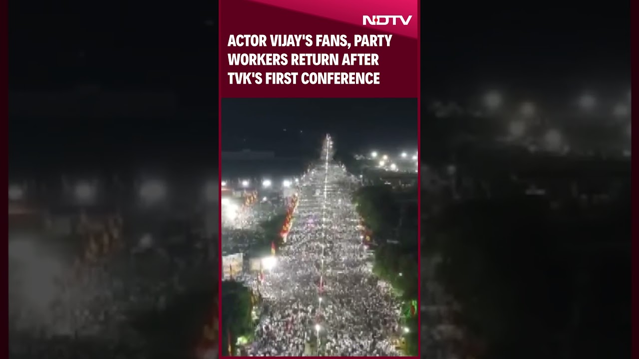 Actor Vijay | TVK Chief And Actor Vijay's Fans, Party Workers Return After TVK's First Conference