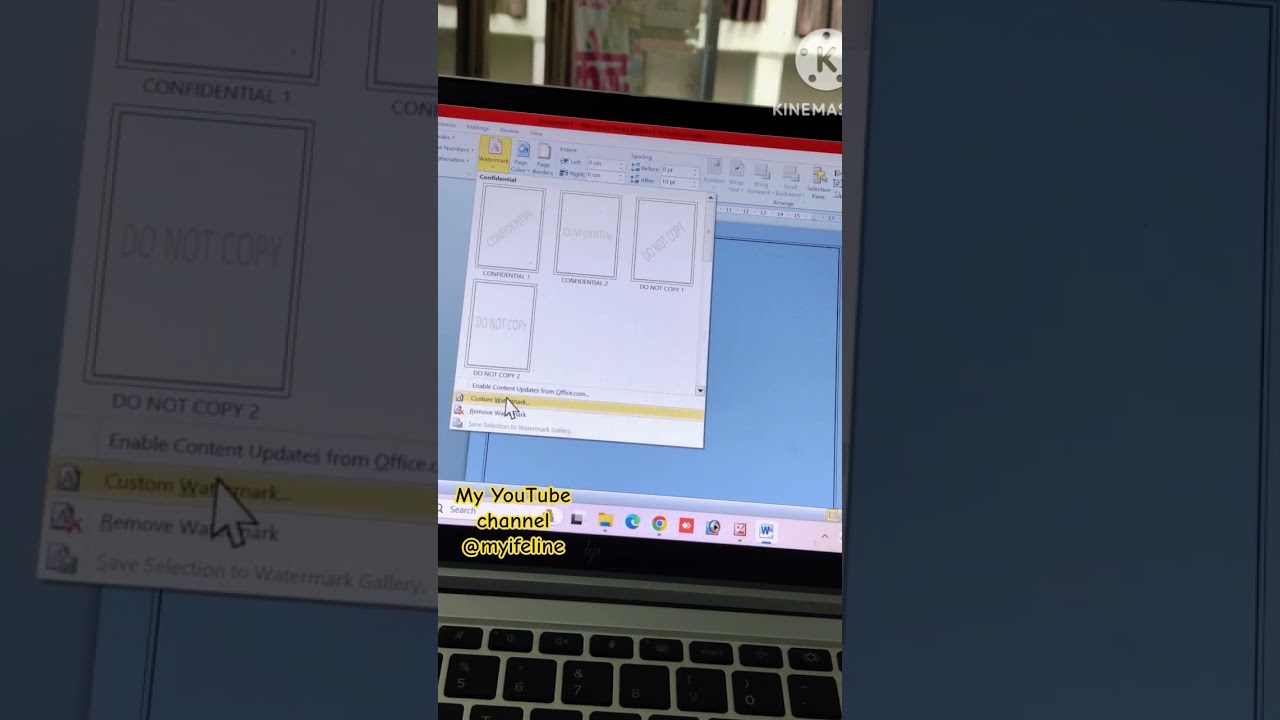 MS word mein watermark lagaen Matra 10 second me 