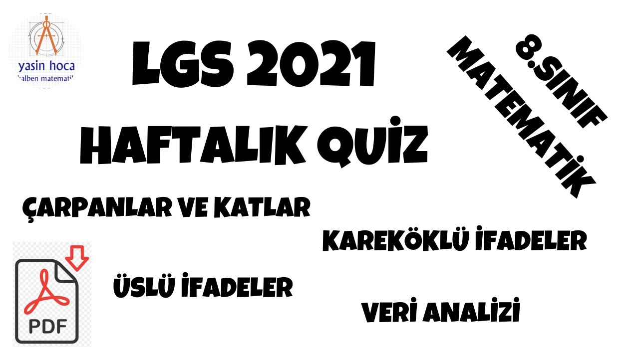 Lgs 2021 Haftalık Quiz 8.Sınıf Matematik 18 Aralık Cuma 