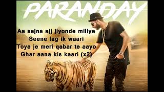 Paranday  -  Bilal Saeed  -  Full Song  - Latest Punjabi Song 2016