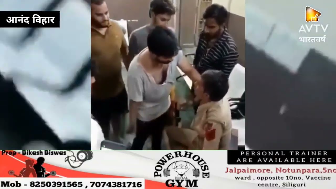 A shocking video of assault on a Delhi police personnel has emerged from Anand Vihar police station