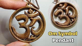 Carving a Wooden Om Symbol Pendant / Wood Carving Tutorial 🕉️