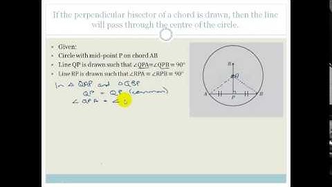Week 23 Lesson 4 Proof perpendicular bisector of chord passes through circle centre