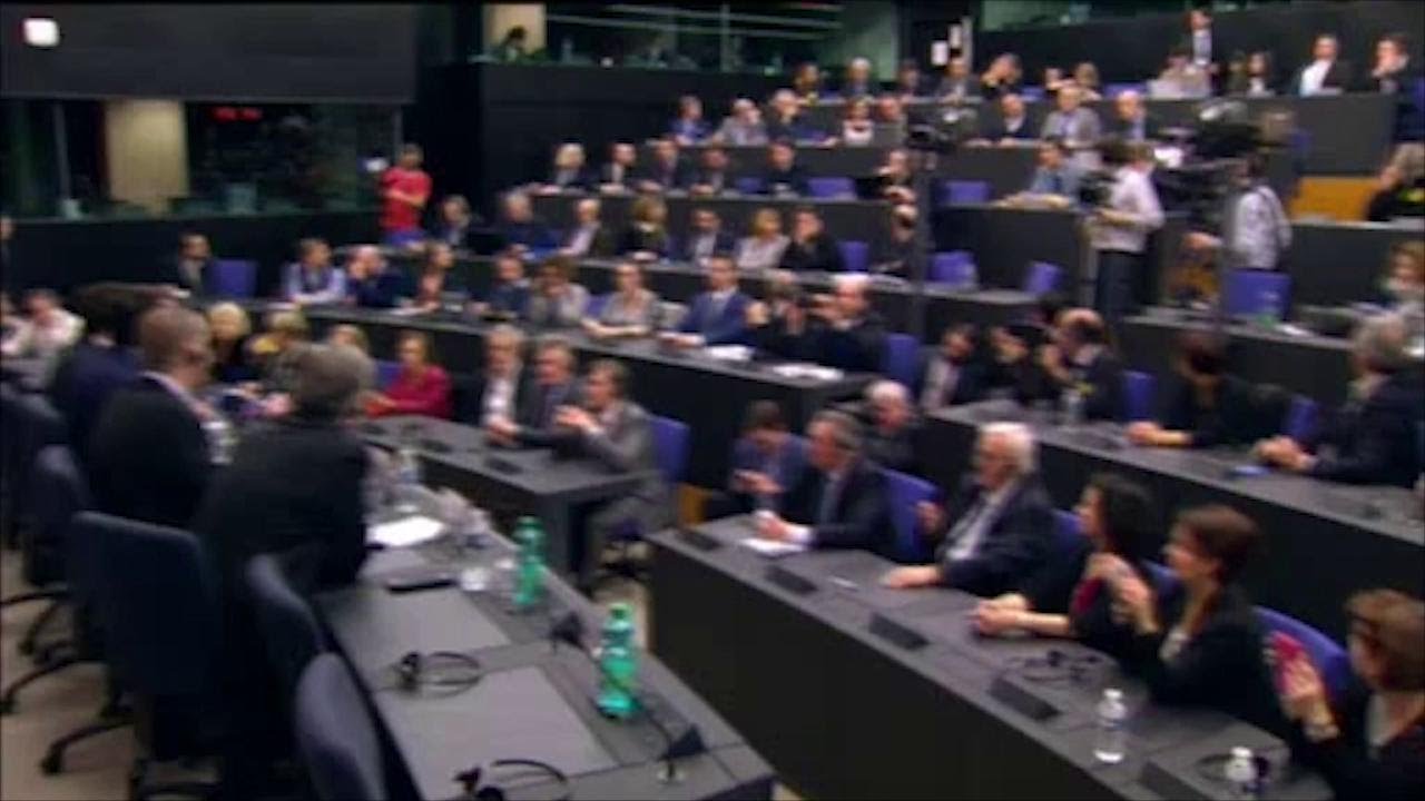 Salvini a Strasburgo con la claque, le immagini della polemica con i giornalisti