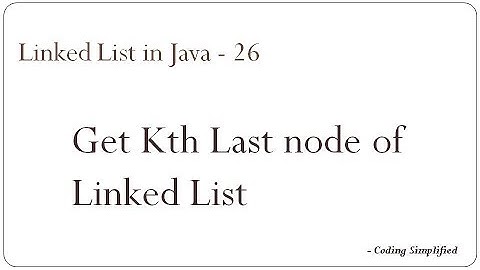Linked List in Java - 26: Get Kth Last Node of Linked List