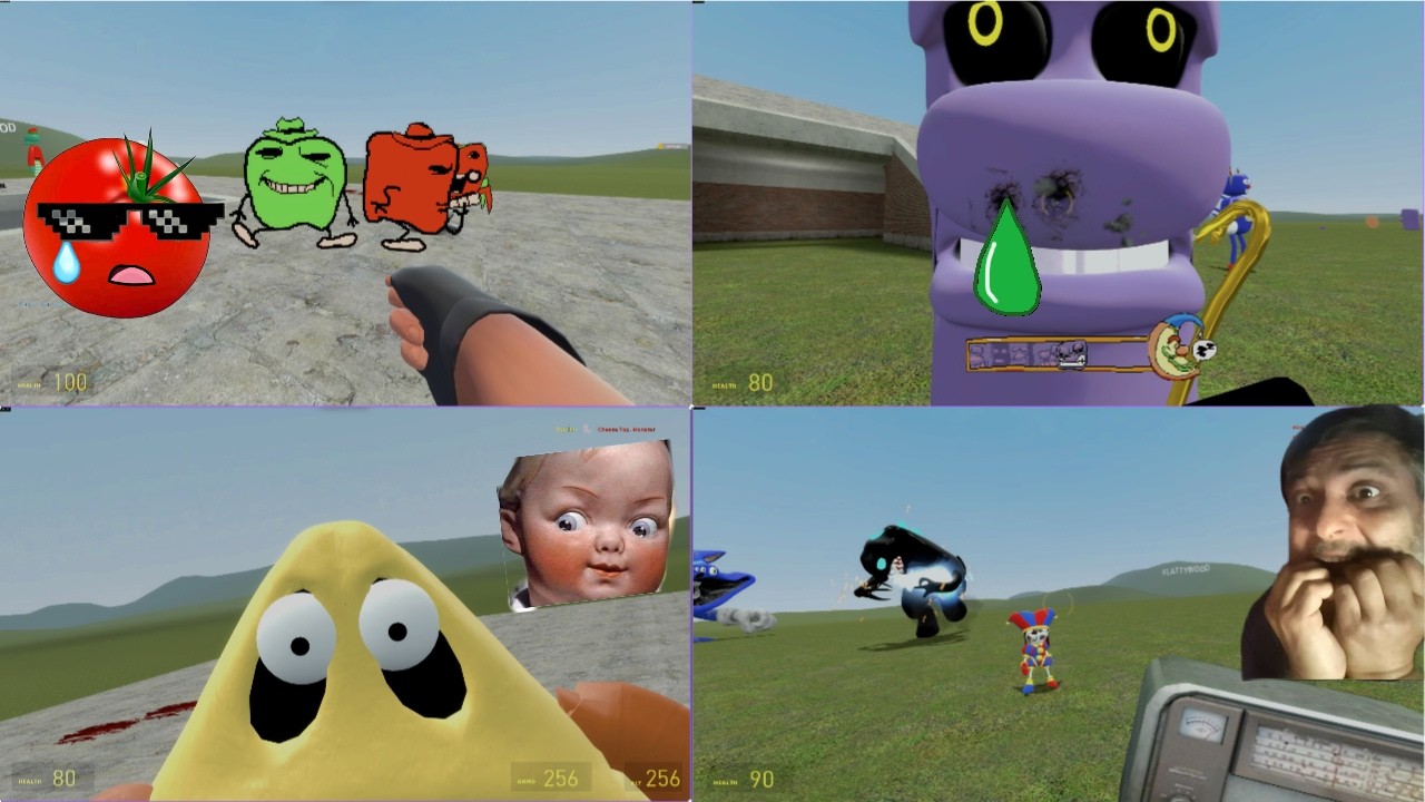 jugando con pizza y otros nextbots en garrysmod!!!