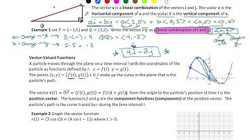 BC Vector Valued Funtions (9.4, 9.5)