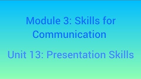 Functional Grammar and Communication in English: Presentation Skills