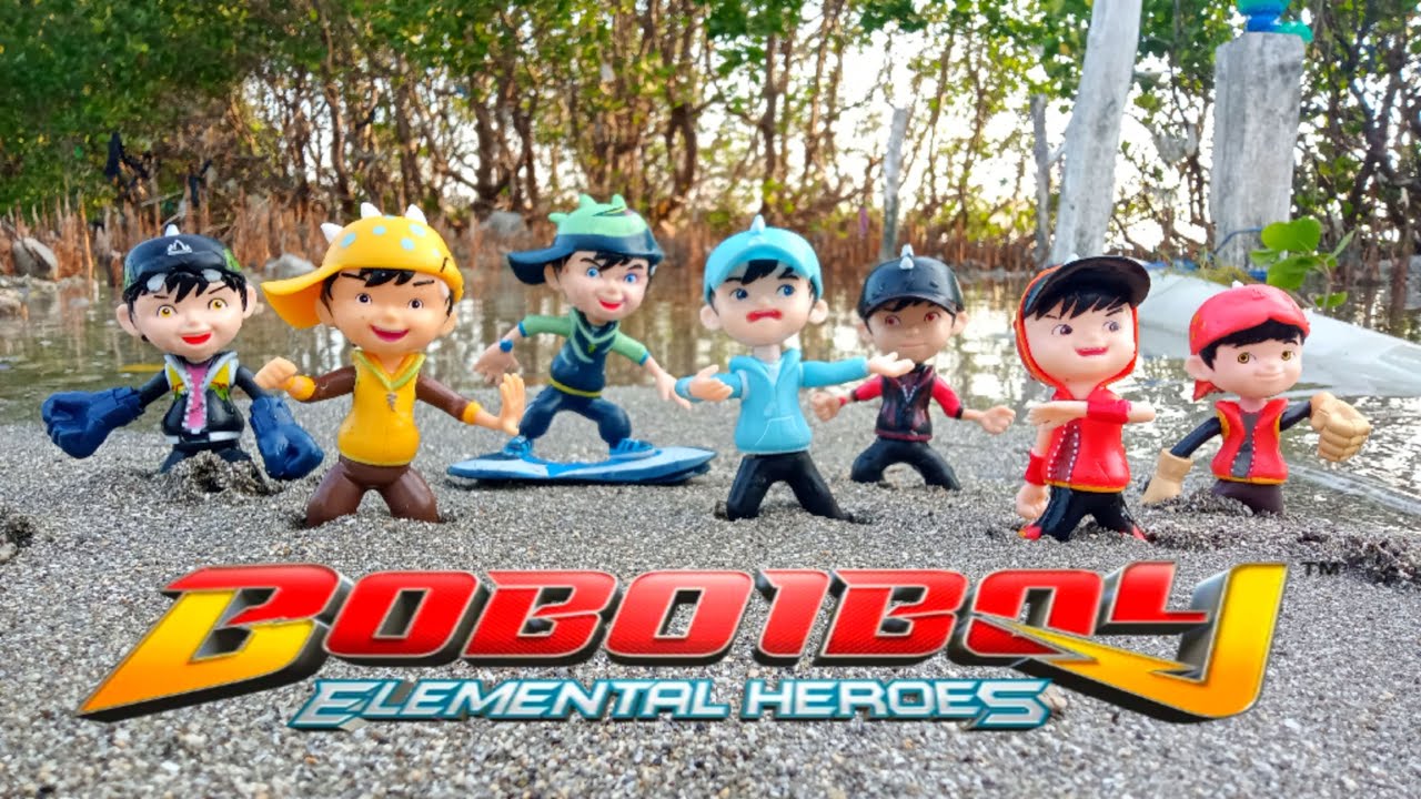 boboiboy and family, menyelamatkan sahabat boboiboy semesta membutuhkan bantuan di pantai