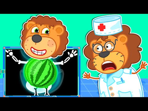 Oh No! A Big Watermelon in the Stomach | Lion Family | Cartoon for Kids