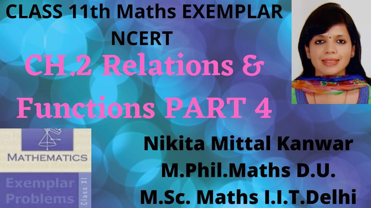Class 11th Maths NCERT | Exemplar | Chapter 2 Relations & Functions ...