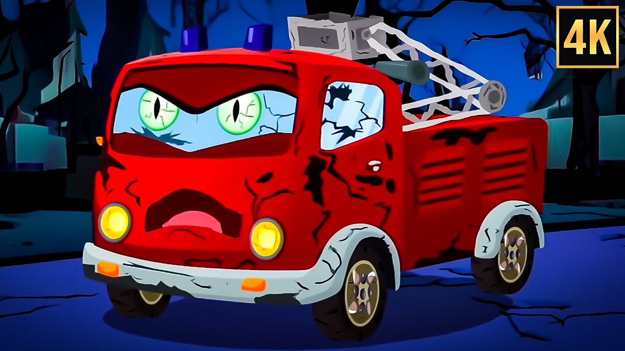 Scary Fire Truck, Halloween Cartoon Video for Kids