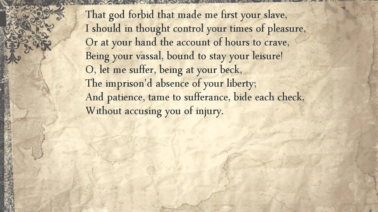 Sonnet 58: That god forbid that made me first your slave