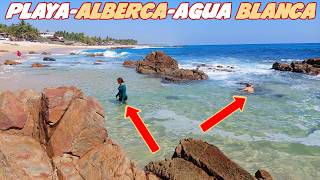 Playa con ALBERCA NATURAL para NADAR CHIDO en OAXACA AGUA BLANCA