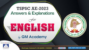 TSPSC AE - ENGLISH Answers & Explanations | GM ACADEMY | APPSC & TSPSC | AEE, AE & POLY. LECT
