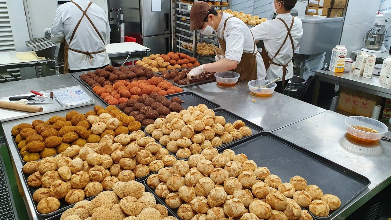 Хлебные фабрики Удивительно уникальное массовое производство кремового хлеба - корейская уличная еда