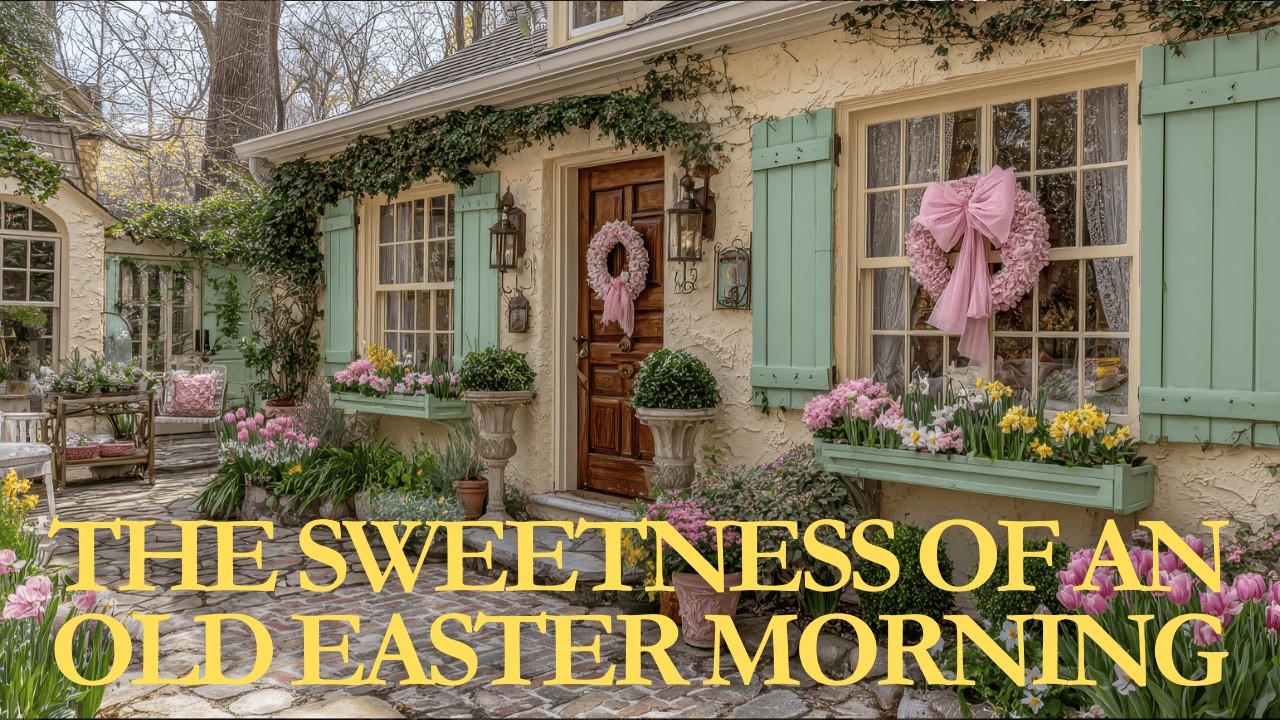 Nostalgic Blush Pink & Sage Green Easter Cottage | Vintage Spring Decor Full of Sweet Memories