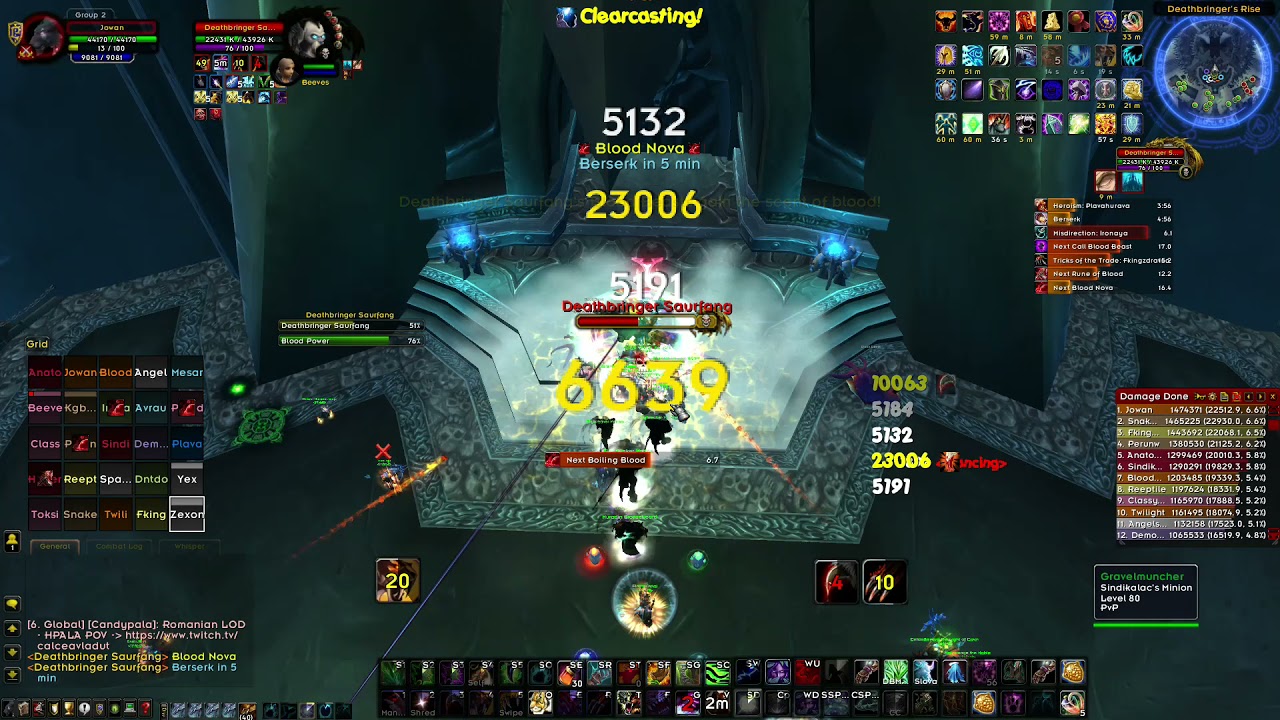 Warmane Wotlk Feral Cat Dps Deathbringer Saurfang POV - YouTube