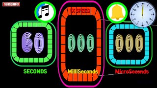 60 Seconds Colorful Rectangle  Timer Alarm 🔔 Milliseconds,Microseconds