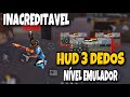 Melhor hud 3 dedos para free fire! Melhore Sua Movimentação Level Hard⚙️🔥