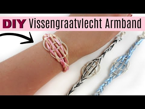 Vissengraatvlecht Armband Maken Van Satijnkoord