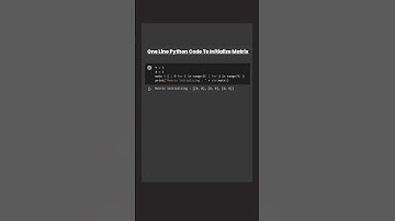 Matrix Initialisation In One Line In Python #python3 #pythontutorial #matrix