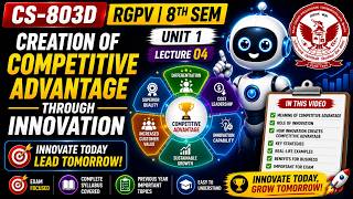 🔥Creation of Competitive Advantage Through Innovation | CS-803D Unit 1 | RGPV 8th Sem