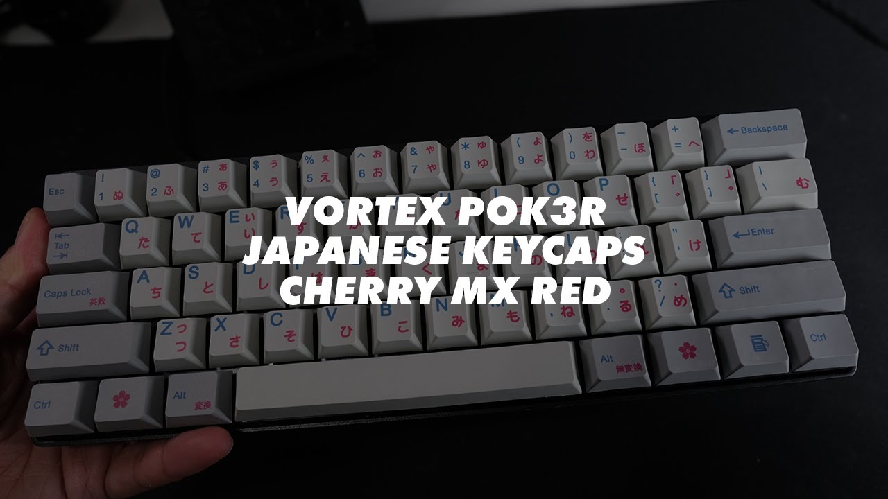 Vortex Pok3r Cherry Mx Reds New Japanese Key Cap Set Typing Sounds Asmr Youtube