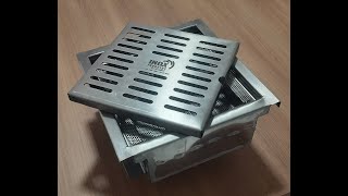 Ralo Inox Sifonado Industrial Com Cesto Coletor De Resíduos - Modelo 85