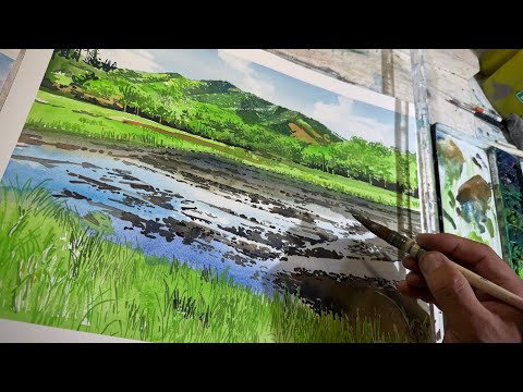 【絵画】群生する谷と緑の湖 Amazon.co.jp: 黒木啓 奥入瀬1 F10号 受注制作 油彩画 油絵