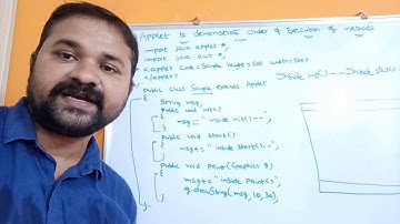 Applet program to demonstrate order of execution of life cycle methods || Java Programming