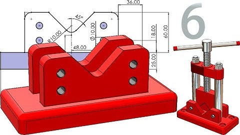 6-Project 46| Two-Sided Pipe Vise | SolidWorks Tutorial: raw casted base + bottom jaws