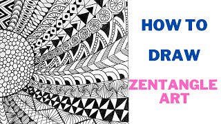 How to draw Zentangle Art || Doodle Patterns