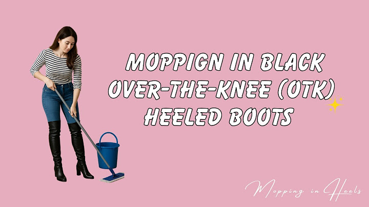 Mopping in Black over-the-knee (OTK) Heels Boots