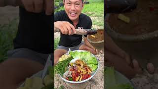 กุ้งสดผักขาปลาร้านัว | พี่จ่า