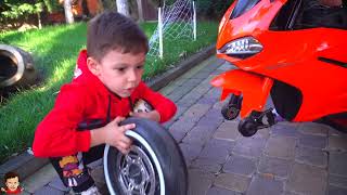 Funny Tema Ride on Sportbike Kids Videos Kids Power Wheels cars Collections