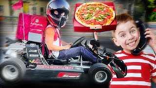 Pizza ausliefern mit dem Go Kart!