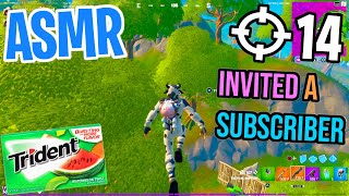 ASMR Gaming  Fortnite Subscriber Duo! Relaxing Gum Chewing  Controller Sounds + Whispering 