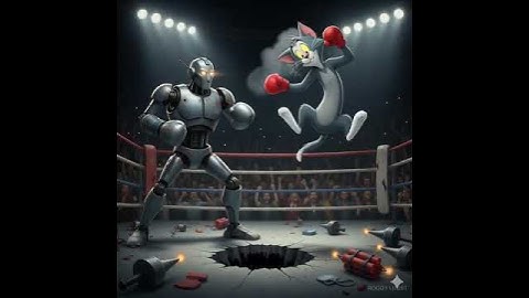 Robot fighting with Tom and Jerry #classiccartoons #cartoon ##cartoonvideo #robot #tomandjerry