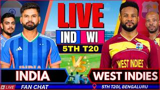 🔴 India vs West Indies 5th T20I Live | IND vs WI Live match Today, Live Cricket Score & Fan Chat