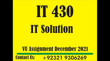 IT430 – E-Commerce Fall 2021 | VU Assignment Solution IT430 December 2021 | Jobs 24 Hour