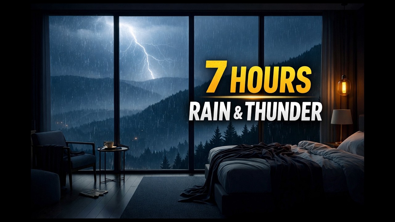 Heavy Rain & Thunder for Sleeping, No Ads | Deep Sleep, Insomnia Relief, Relaxing White Noise