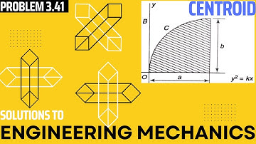 Engineering Mechanics, Problem 3.41, Timoshenko, Centroid, Parabola, kx, y2=kx,