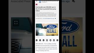 Ford recalls over 850,000 cars in the US due to potential fuel pump failure