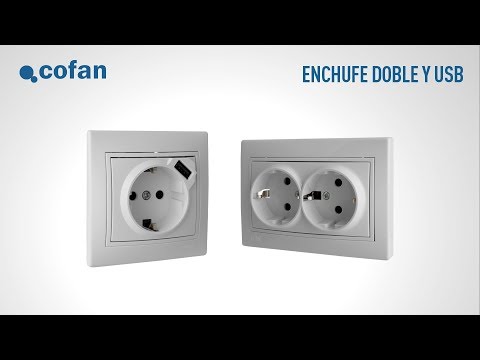 Enchufe doble para una sola caja empotrada blancos serie Solera Europa  ERP60/2U