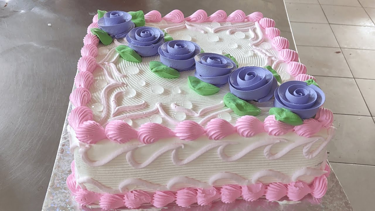 PASTEL CUADRADO | cómo decorar una torta cuadrada con flores fácil y  sencillo - YouTube