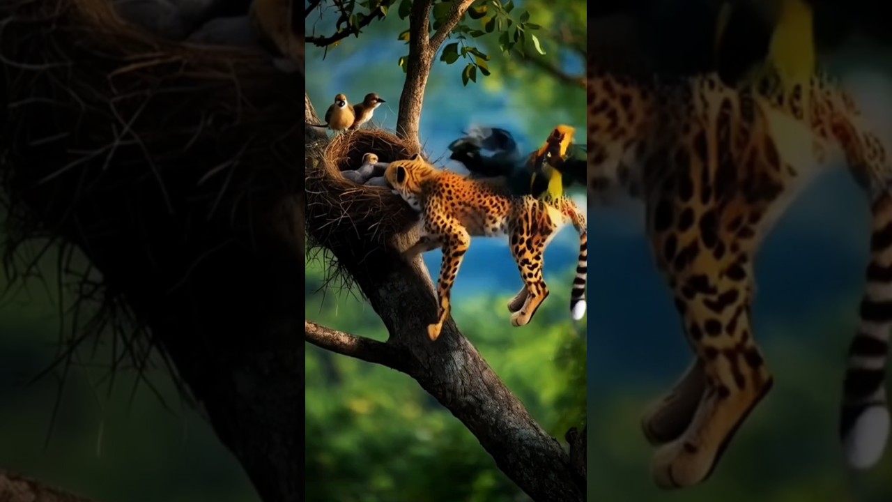 leopard 🐆 attack on bird's Nest 😲🥺/