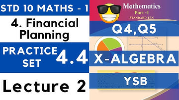 Financial Planning | Practice Set 4.4 Lecture 2 | SSC Class 10th Algebra | Maths 1 | Maharashtra
