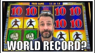 I THINK I JUST SET A WORLD RECORD on KUNG FU MASTER Slot Machine!