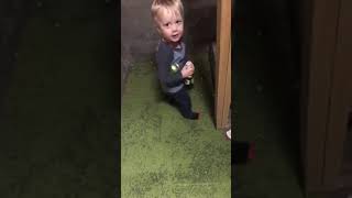 Kid goes to the fridge and gets his dad's favorite beverage beer